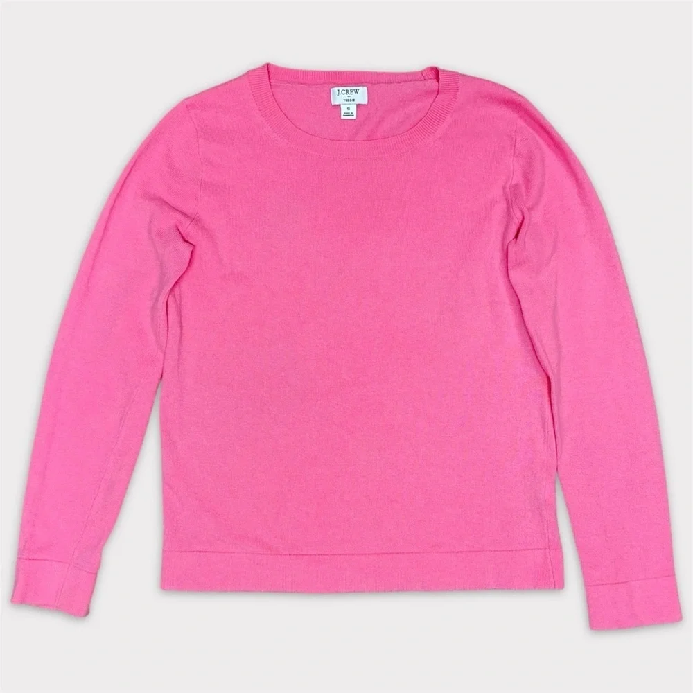 J.Crew Teddie Merino Wool Blend Crewneck Sweater Pink Size S EUC